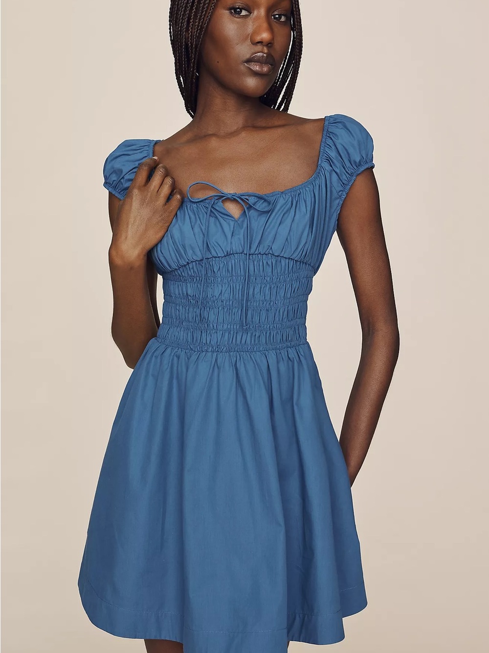 By Anthropologie Cotton Smocked Mini Dress